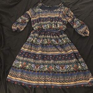 Cold shoulder fun print dress